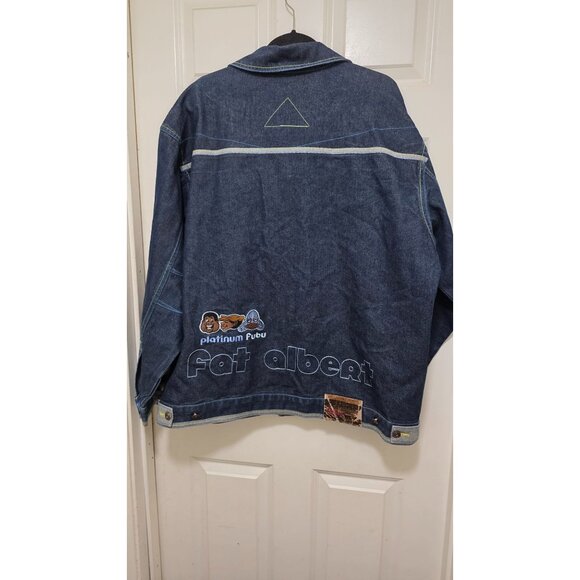 Fubu Platinum Fat Albert Denim Jacket Embroidered Cartoon Graphics Size XL - Picture 3 of 12